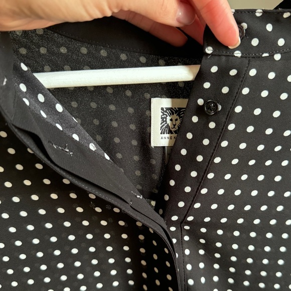 ANN KLEIN Black/ White Long Sleeve Top in XL - Picture 4 of 11